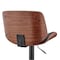 Armen Living Brock Adjustable Black Faux Leather and Walnut Wood Bar Stool with Black Base LCBCBAWABLBL - alternate 8